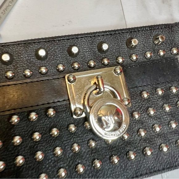 Michael Kors black studded clutch